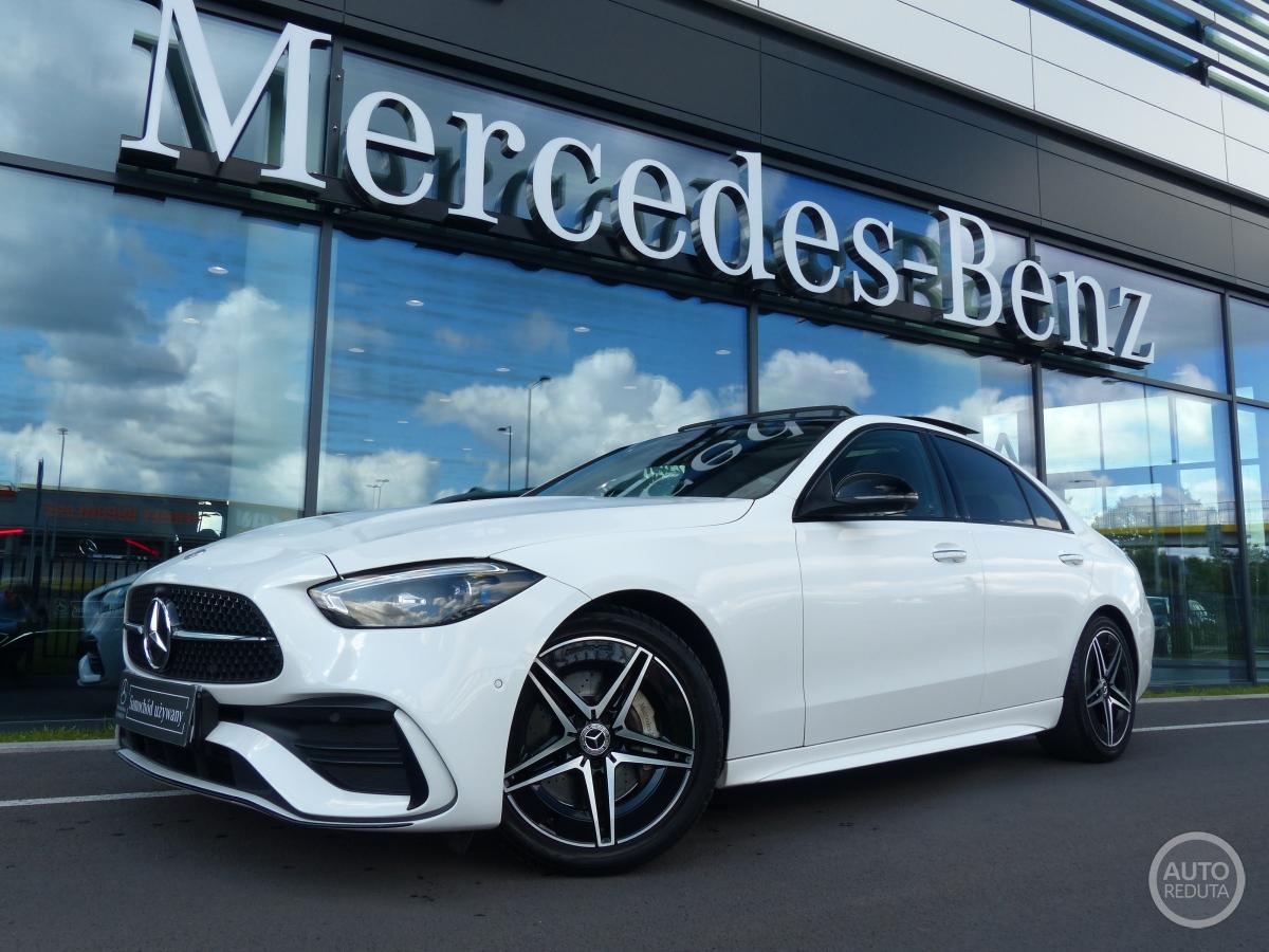 Mercedes-Benz C 180 Premium Plus, Pakiet AMG(X2), Panorama, Burmester, Gwarancja do 04.2027r